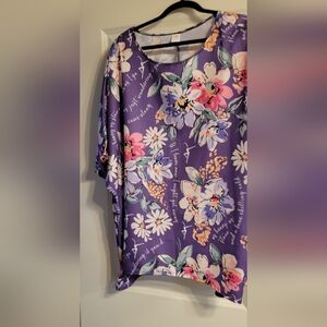 Custom The Stone by Dave Matthews Inspired Floral Purple Women's Top